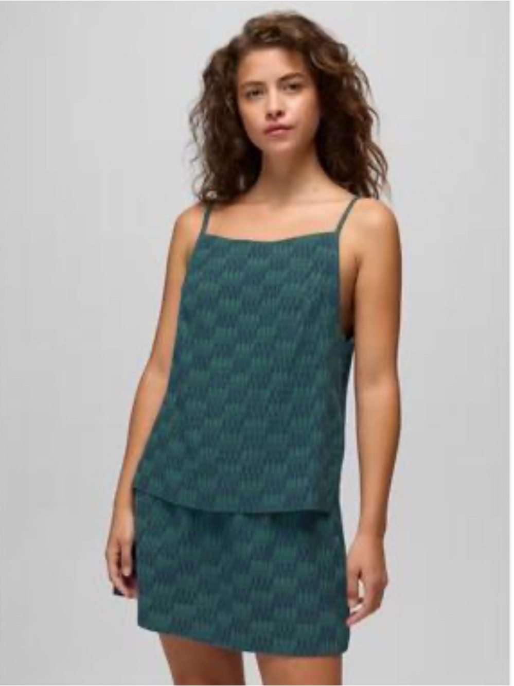 prAna Seadodge Tank Top & Skirt Set Blue Green Organic Cotton Size S NWT